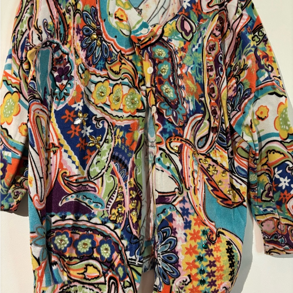 Joseph A Multicolor Paisley Cardigan